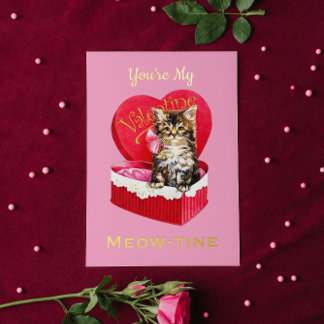 Eres mi Meow-tine lindo gato vintage de San Valent