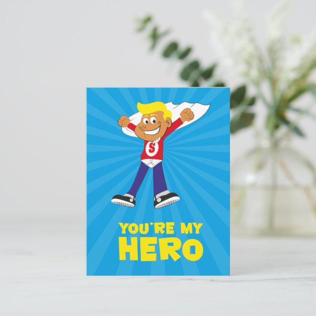 Eres mi tarjeta de héroe (Anverso de pie)