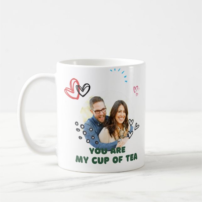 "Eres mi taza de té" pareja. Foto taza de café. (Izquierda)