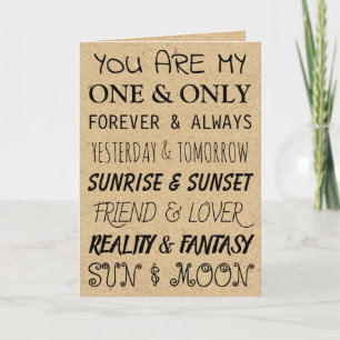 Eres mi Único & Solo   Tarjeta Romántica