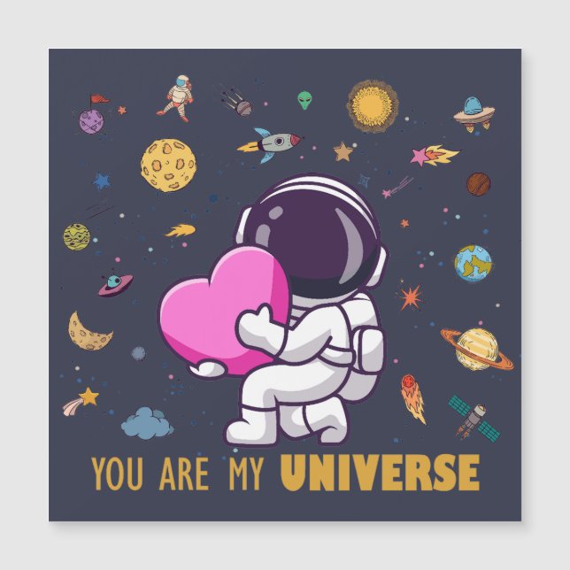Eres Mi Universo – Tarjeta Magnética de Astronauta (Anverso)