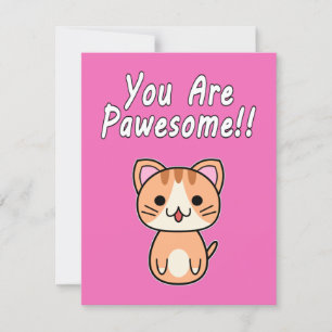Eres Pawesome!! Gato Atigrado Naranja Tarjeta Plan