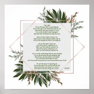 ERES poster de hoja verde 12 x 12 arte de poesía