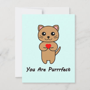 Eres Purrrfecto - Tarjeta de fondo azul