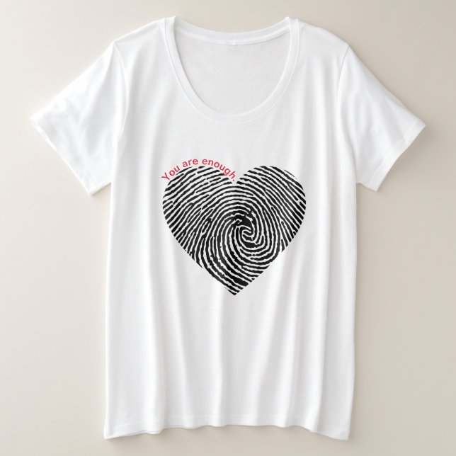 Eres Suficiente Camiseta De Corazón (Anverso del diseño)