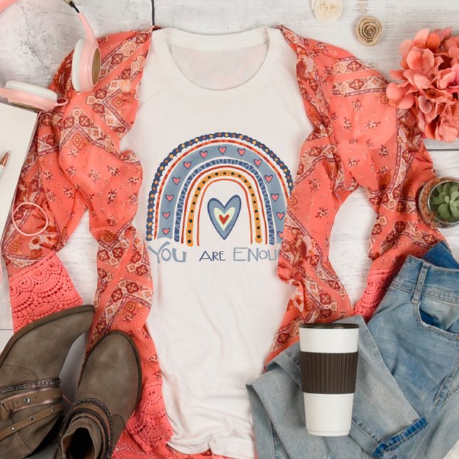Eres suficiente camiseta de la cruz del arcoiris (Subido por el creador)