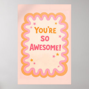 Eres tan cartel, arte de pared de tipografía funky