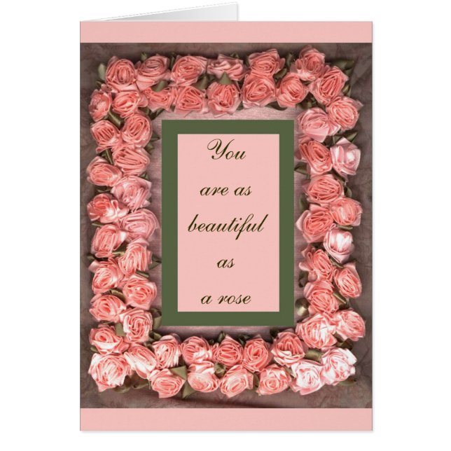 Eres tan hermosa como una tarjeta de rosa, rosas d (Frente)