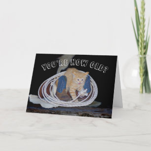 ¿Eres tan viejo? Funny tarjeta de cumpleaños Cat