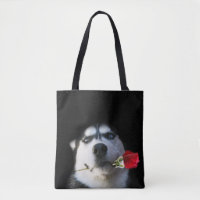 ¿Eres Tango?  Hermosa Husky y la bolsa de la tote 