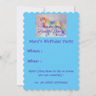 ¡Eres Un Bonito Unicornio! Invitación de cumpleaño