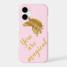 Eres un Funda mágico de oro y rosa