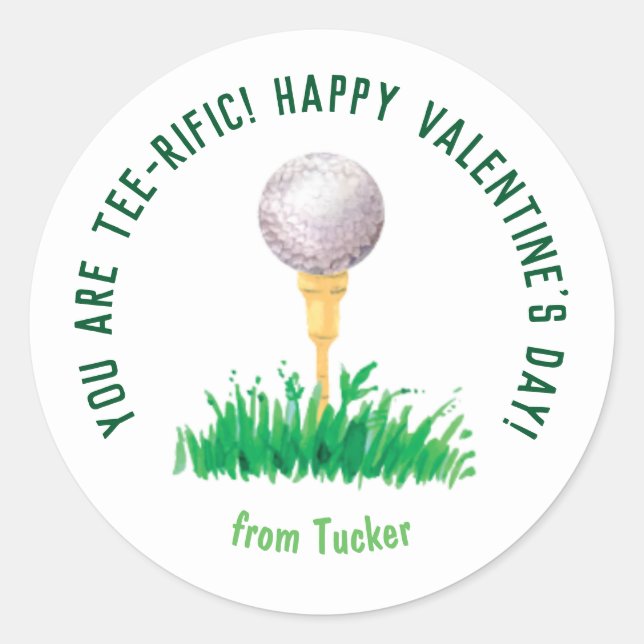 Eres Un Pegatina De Tee-Rific Golf Valentine (Anverso)