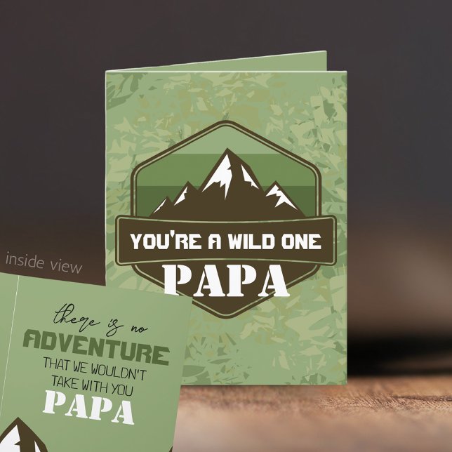 Eres un salvaje carnet de agradecimiento doblado (You're a Wild One Personalized Adventure Card. For Trips, Birthday, Father's Day & More)