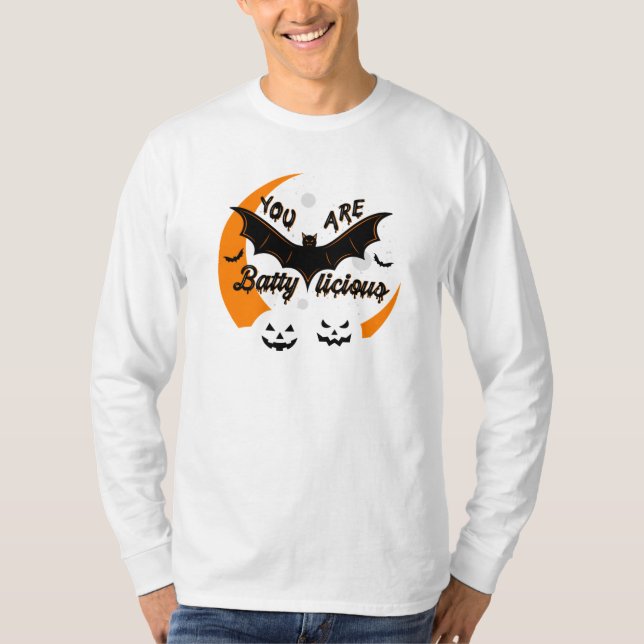 Eres una battyliciosa camiseta blanca de manga lar (Anverso)