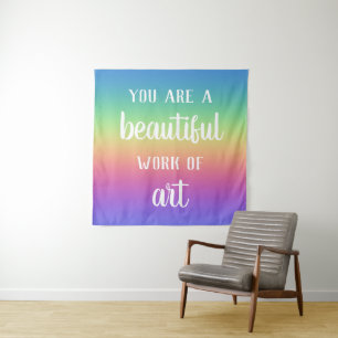 Eres una bella obra de arte de tapiz arcoiris