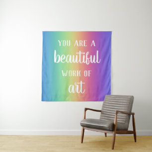 Eres una bella obra de arte de tapiz arcoiris
