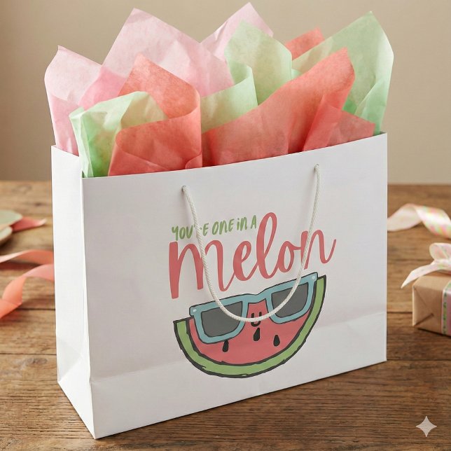 Eres una bolsa de regalo de Melón (This adorable, "One in a melon" gift bag would make a wonderful gift for someone special! )