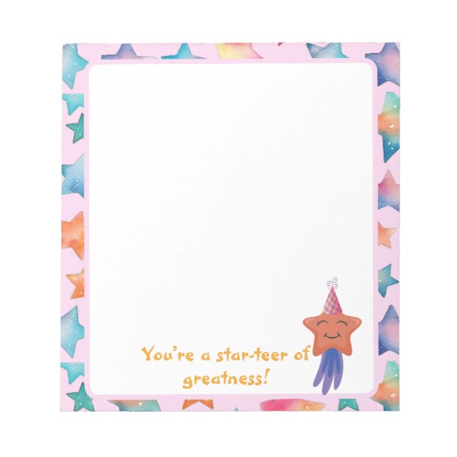 ¡Eres una estrella de la grandeza! Bloc de notas (Frente)