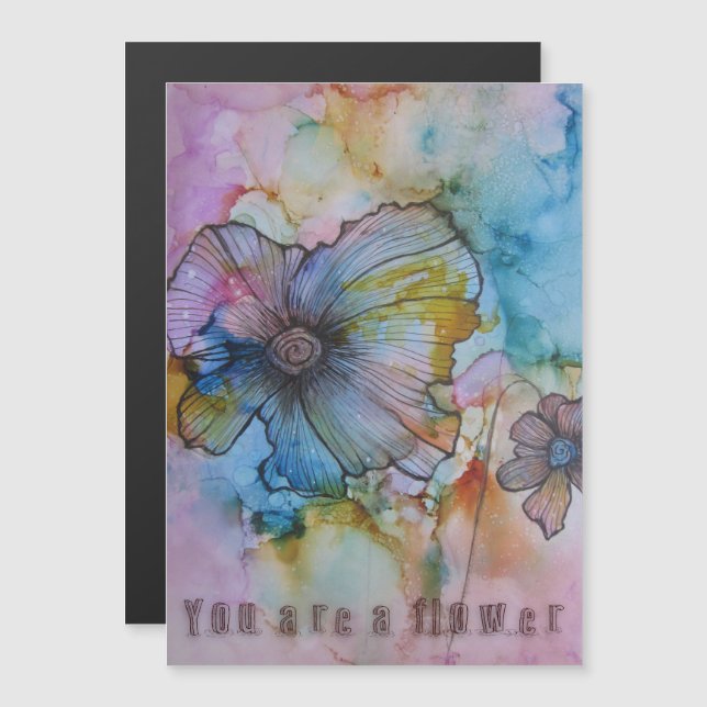 Eres una tarjeta magnética floral (Anverso/Reverso)