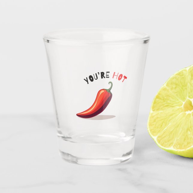 Eres vaso de chupito de Chili caliente (Anverso)