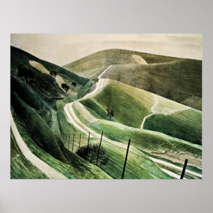 Eric Ravilious - Chalk Paths, arte famoso