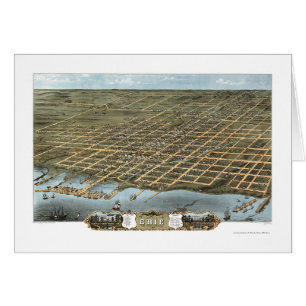 Erie, mapa panorámico del PA - 1870