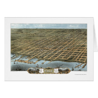 Erie, mapa panorámico del PA - 1870