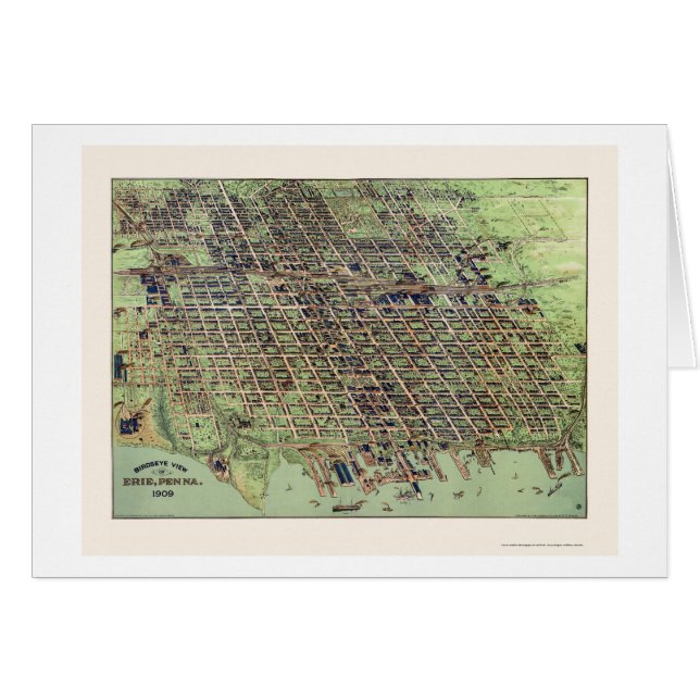 Erie, mapa panorámico del PA - 1909 (Anverso (Horizontal))