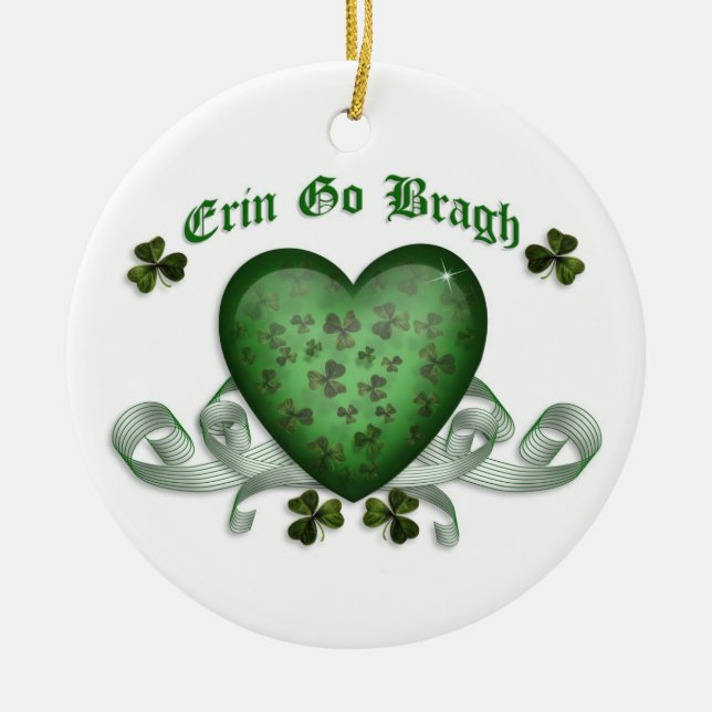 Erin go bragh irish corazón ornamento (Frente)
