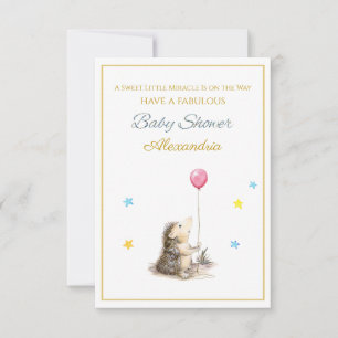 Erizo con nombre personalizado con un globo Shower