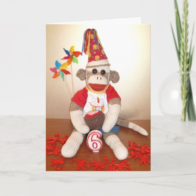 Ernie, la tarjeta de cumpleaños 6 del mono del soc (Anverso)