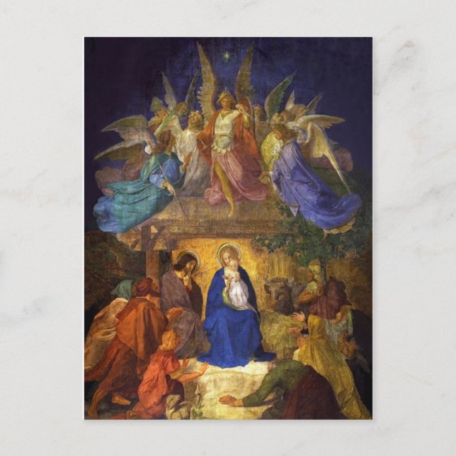 Ernst Deger "Nacimiento de Cristo" Tarjeta de feli (Anverso)