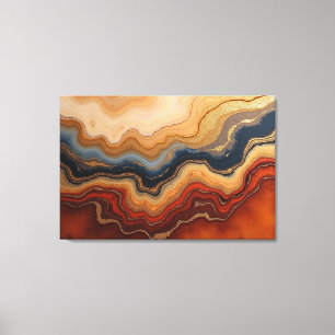 Erosión Dorada – 36"x24" Arte Fluido Abstracto