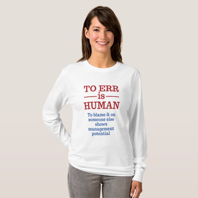 "Errar es humano" camisetas y chaquetas (Anverso completo)