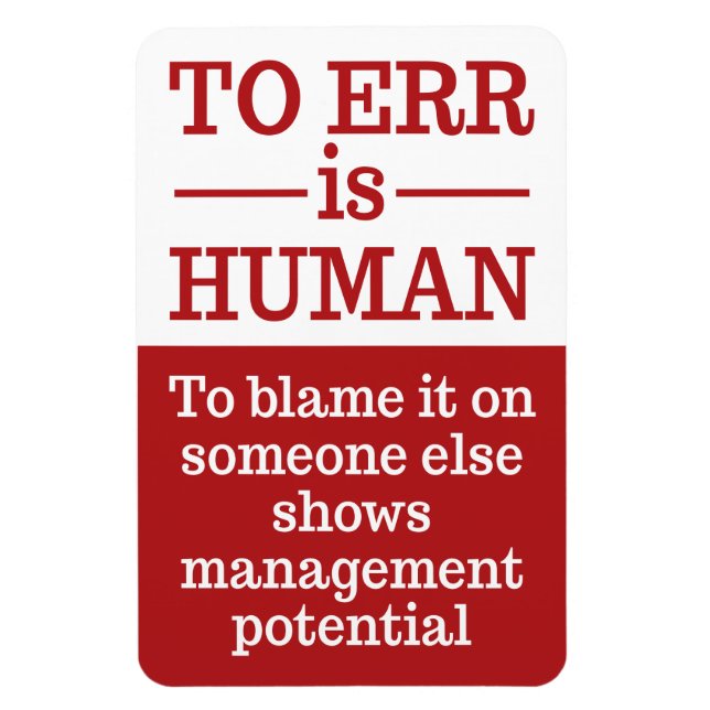 "Errar es humano" imán (Vertical)