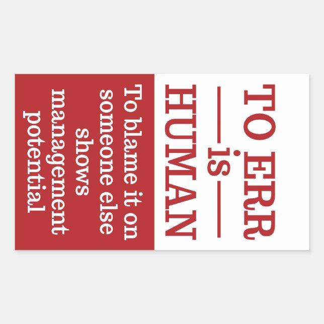 "Errar es humano" pegatinas (Anverso)