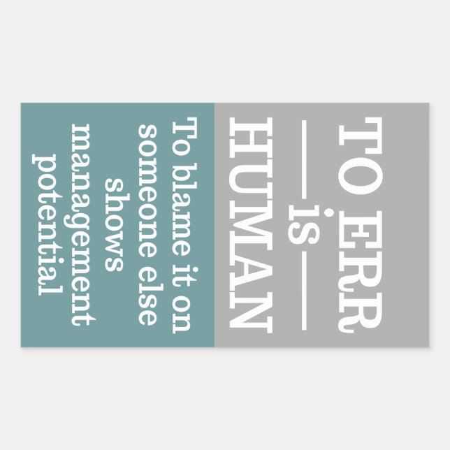 "Errar es humano" pegatinas (Anverso)