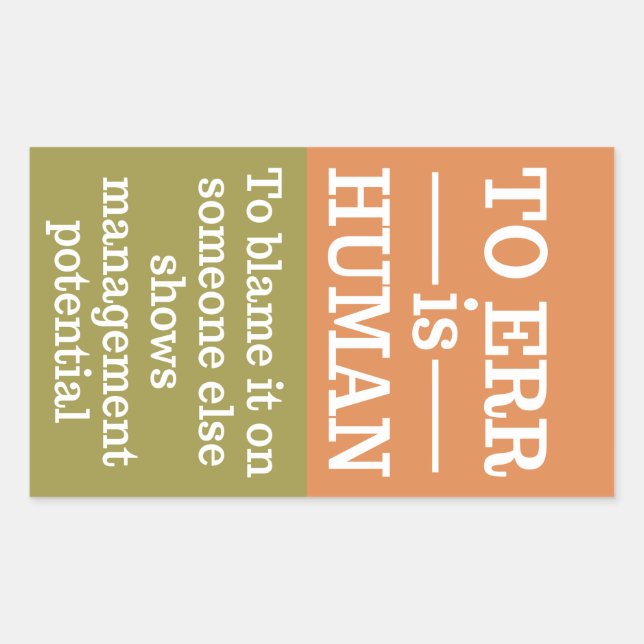 "Errar es humano" pegatinas (Anverso)