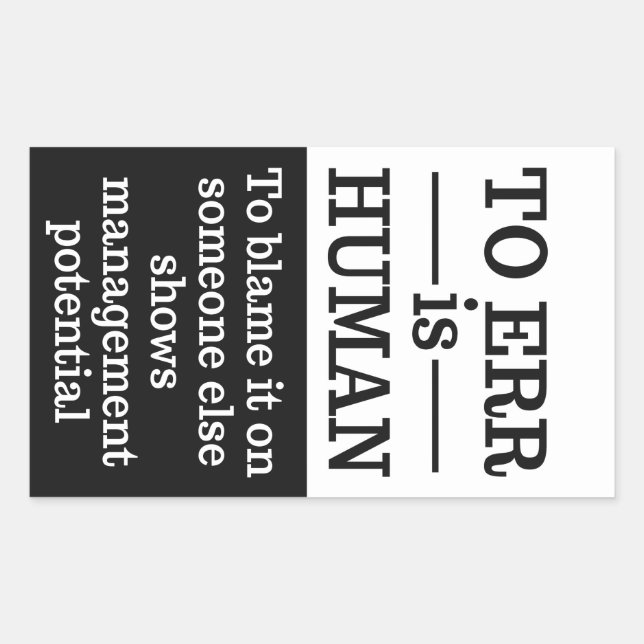 "Errar es humano" pegatinas (Anverso)