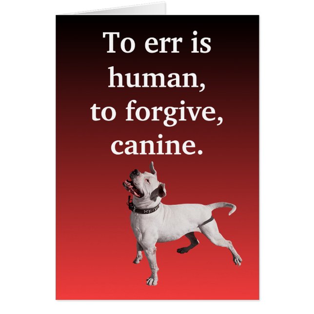 Errar es humano, perdonar, canino (Frente)