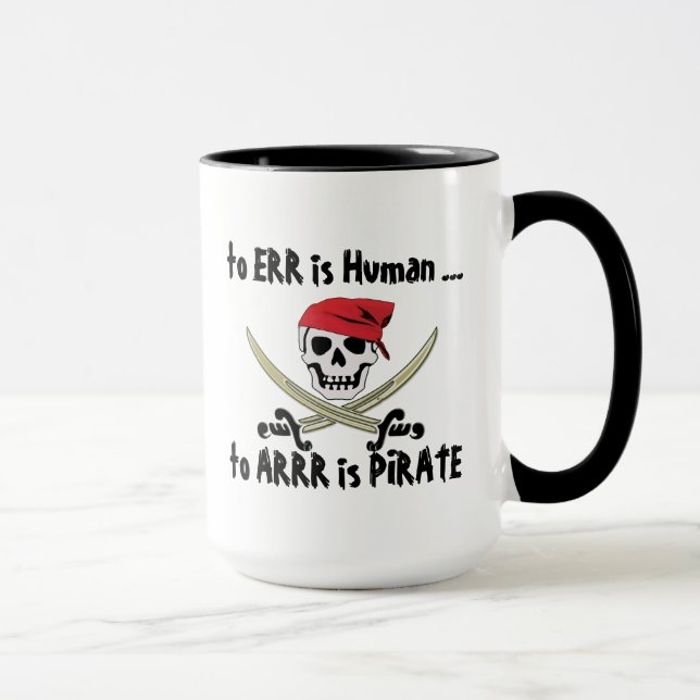 Errar es humano taza alegre del pirata de Rogelio (Derecha)
