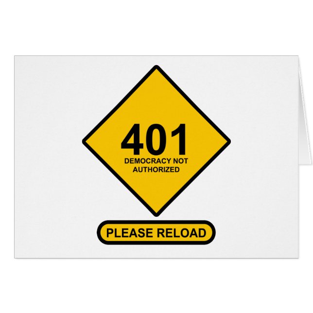 Error 401: Democracia no autorizada (Anverso (Horizontal))
