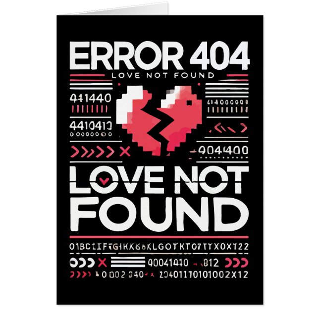 Error 404 Amor no encontrado, divertida anti-San V (Frente)