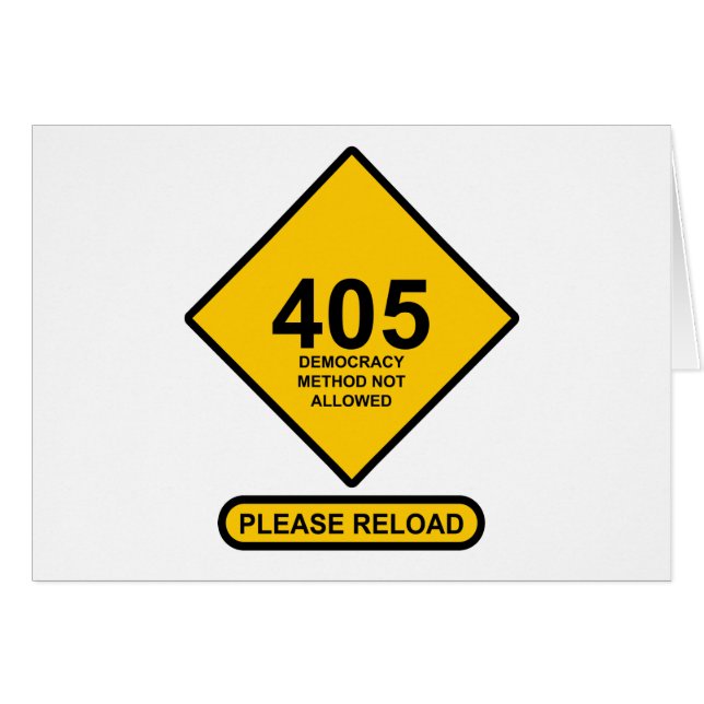 Error 405: Método democrático no permitido (Anverso (Horizontal))