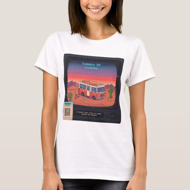 Error de verano retro 404 camiseta | Glitch Art (Anverso)