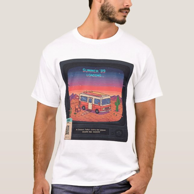 Error de verano retro 404 camiseta | Glitch Art (Anverso)