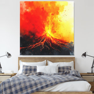 Erupción volcánica arte abstracto