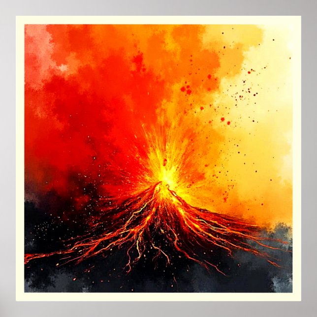 Erupción volcánica arte abstracto (Frente)
