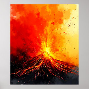 Erupción volcánica arte abstracto